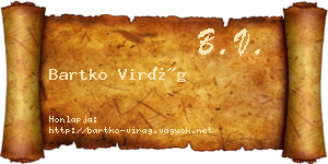 Bartko Virág névjegykártya
